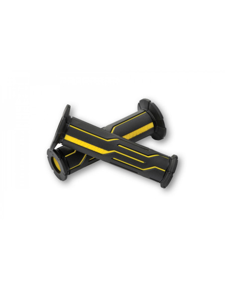 Paire de poignées caoutchouc moto DAYTONA LINE jaunes