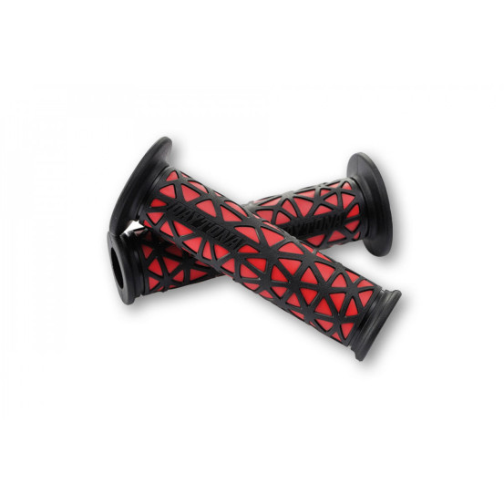 Paire de poignées caoutchouc moto DAYTONA CELL rouges