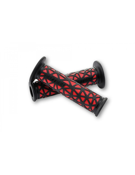 Paire de poignées caoutchouc moto DAYTONA CELL rouges