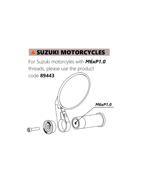 Embouts de guidon pour montage rétroviseur DAYTONA - SUZUKI