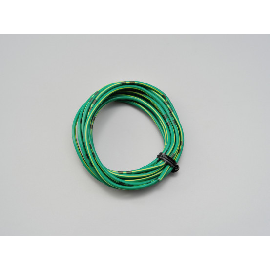 Fil électrique vert et jaune 2m DAYTONA - AWG18 AVS0.75