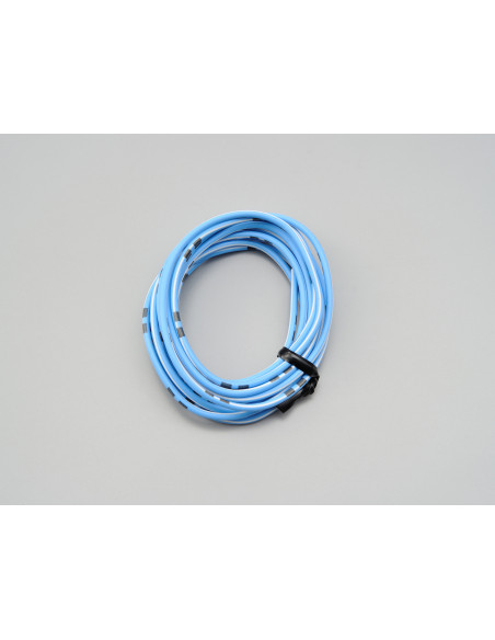 Fil électrique bleu clair et blanc 2m DAYTONA - AWG18 AVS0.75