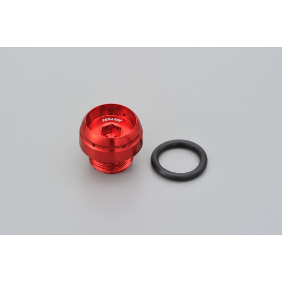 Bouchon de carter remplissage huile pré-percé M20xP2.5 DAYTONA BULLET - Aluminium CNC rouge