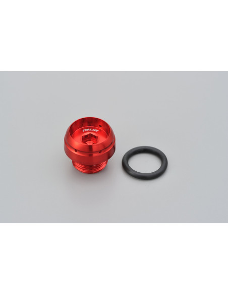 Bouchon de carter remplissage huile pré-percé M20xP2.5 DAYTONA BULLET - Aluminium CNC rouge