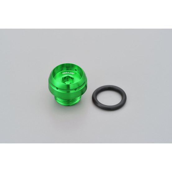 Bouchon de carter remplissage huile pré-percé M20xP2.5 DAYTONA BULLET - Aluminium CNC vert