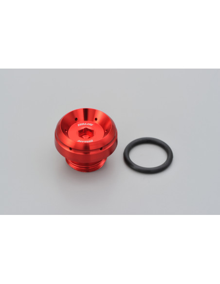 Bouchon de carter remplissage huile pré-percé m24xP3.0 DAYTONA BULLET - Aluminium CNC rouge