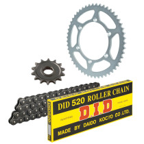 Kit chaine type origine 520 Acier DID - HONDA HM 125 CRM DERAPAGE 2 tps 2011-16 2