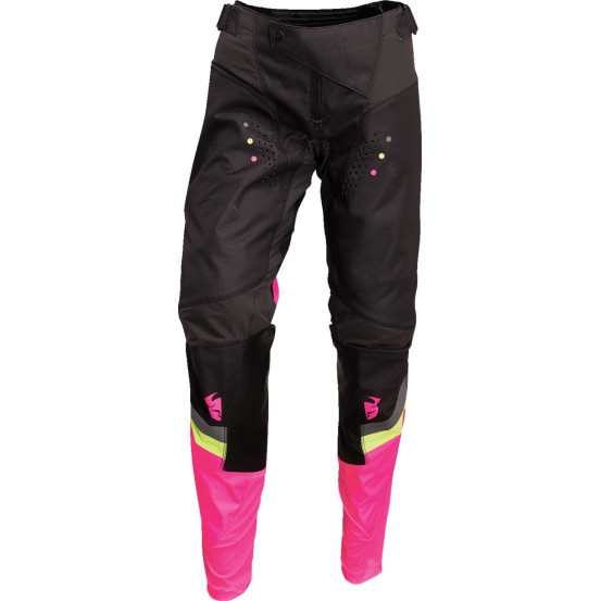 Pantalon cross Femme Thor Pulse Rev - Gris Charcoal Rose Fluo