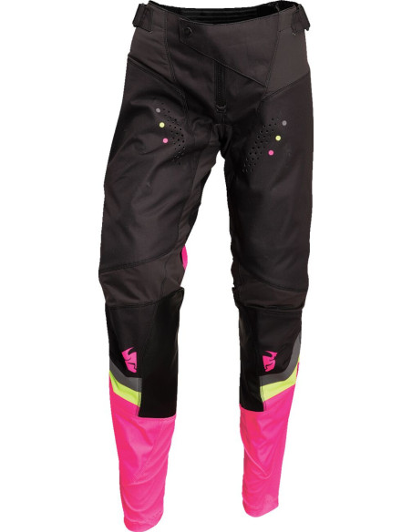 Pantalon cross Femme Thor Pulse Rev - Gris Charcoal Rose Fluo