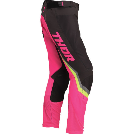 Pantalon cross Femme Thor Pulse Rev - Gris Charcoal Rose Fluo