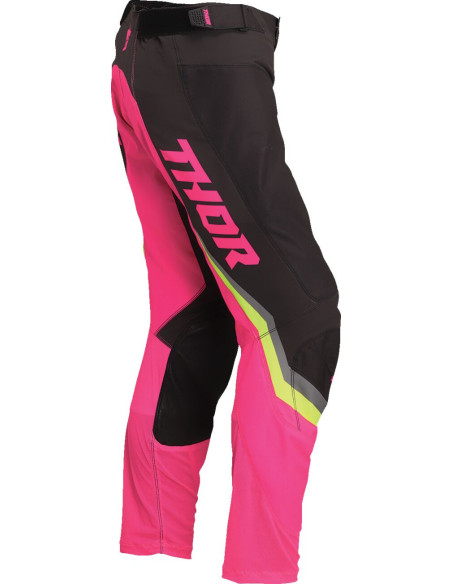 Pantalon cross Femme Thor Pulse Rev - Gris Charcoal Rose Fluo