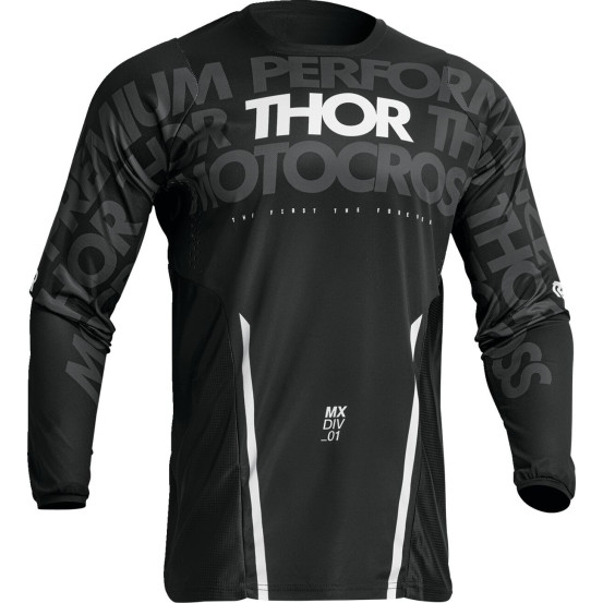 Maillot cross Thor Pulse Mono - Noir Blanc
