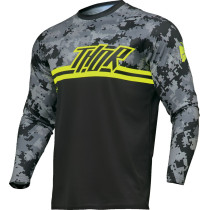 Maillot cross Thor 2024 Sector - Camo Digi Noir Jaune