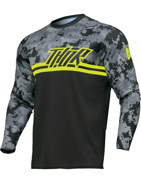 Maillot cross Thor 2024 Sector - Camo Digi Noir Jaune
