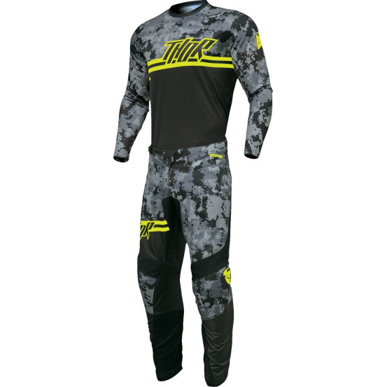 Maillot cross Thor 2024 Sector - Camo Digi Noir Jaune