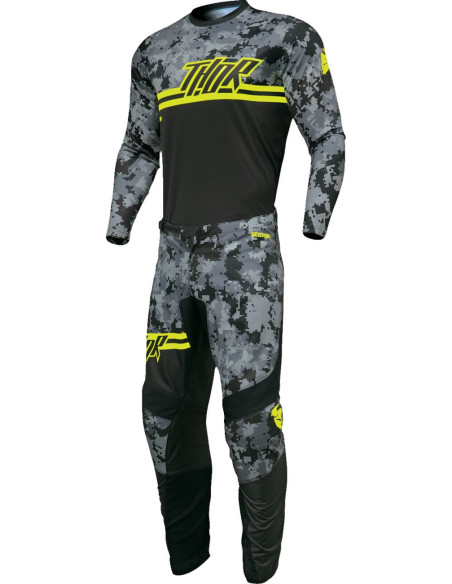 Maillot cross Thor 2024 Sector - Camo Digi Noir Jaune