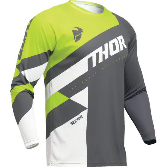 Maillot cross Thor 2024 Sector - Charcoal Gris Jaune Acid