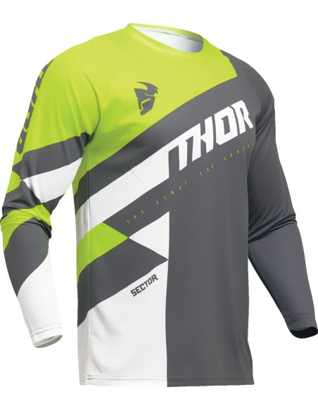 Maillot cross Thor 2024 Sector - Charcoal Gris Jaune Acid