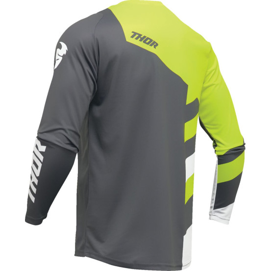 Maillot cross Thor 2024 Sector - Charcoal Gris Jaune Acid