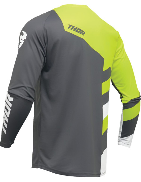 Maillot cross Thor 2024 Sector - Charcoal Gris Jaune Acid