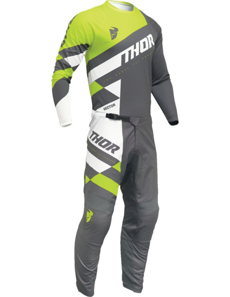 Maillot cross Thor 2024 Sector - Charcoal Gris Jaune Acid