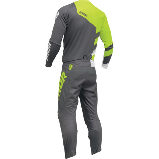 Maillot cross Thor 2024 Sector - Charcoal Gris Jaune Acid
