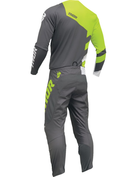 Maillot cross Thor 2024 Sector - Charcoal Gris Jaune Acid