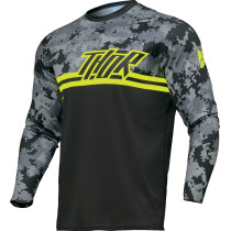Maillot cross enfant Thor 2024 Sector - Camo Digi Noir Jaune
