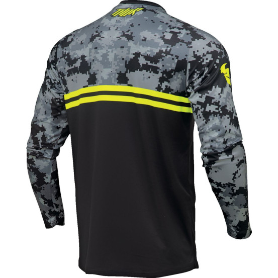 Maillot cross enfant Thor 2024 Sector - Camo Digi Noir Jaune