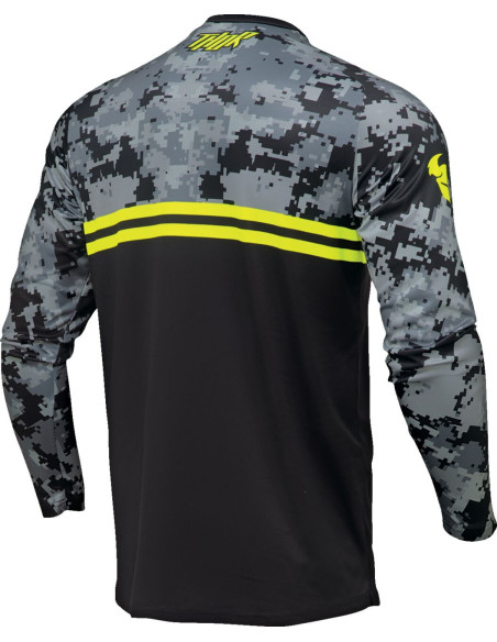 Maillot cross enfant Thor 2024 Sector - Camo Digi Noir Jaune