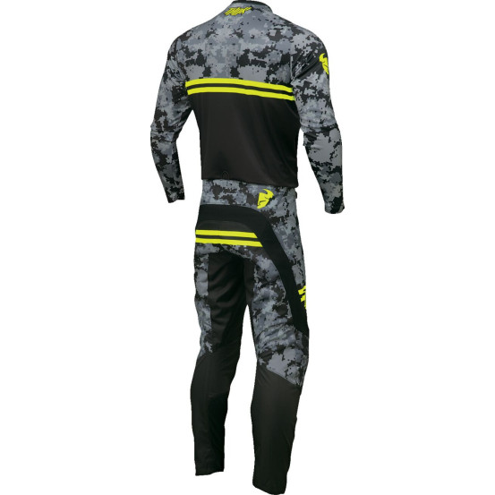 Maillot cross enfant Thor 2024 Sector - Camo Digi Noir Jaune