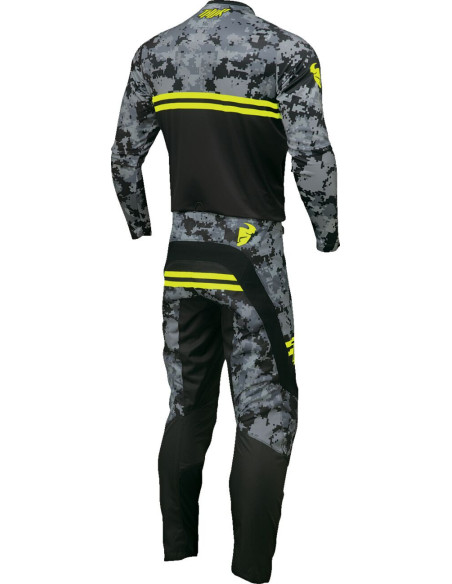 Maillot cross enfant Thor 2024 Sector - Camo Digi Noir Jaune