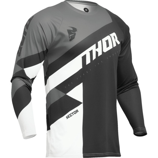 Maillot cross enfant Thor 2024 Sector - Checker Noir Gris
