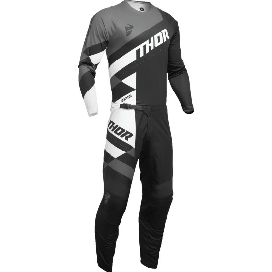 Maillot cross enfant Thor 2024 Sector - Checker Noir Gris
