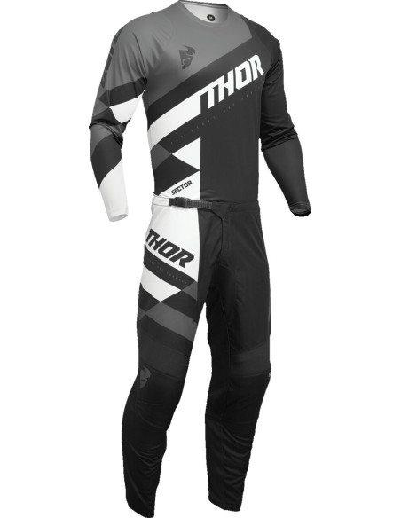 Maillot cross enfant Thor 2024 Sector - Checker Noir Gris