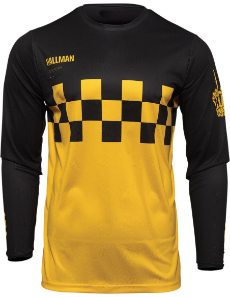 Maillot cross Thor Hallman Differ Cheq - Jaune Noir