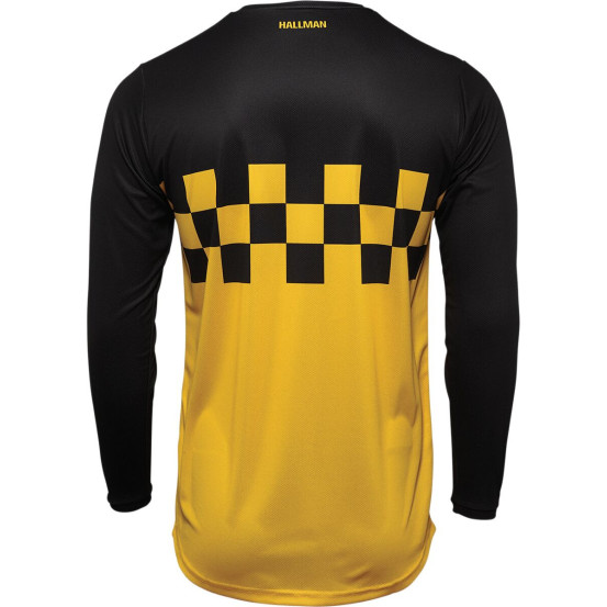 Maillot cross Thor Hallman Differ Cheq - Jaune Noir