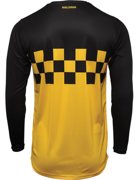 Maillot cross Thor Hallman Differ Cheq - Jaune Noir