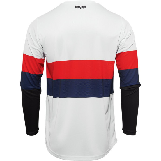 Maillot cross Thor Hallman Differ Draft - Blanc Rouge Bleu