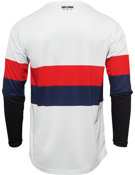 Maillot cross Thor Hallman Differ Draft - Blanc Rouge Bleu