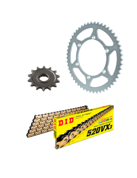 Kit chaine type origine 520 Alu DID - SUZUKI 750 GSXR 2011-15