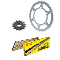 Kit chaine type origine 520 Acier DID - DERBI 659 MULHACEN 2007-11