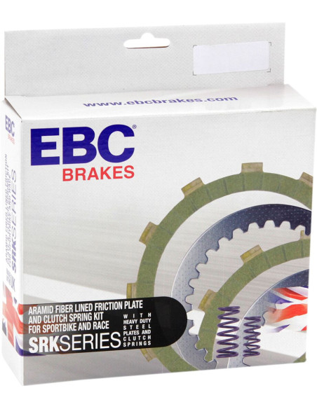 Kit disques d'embrayage garnis + disques lisses + ressorts EBC - SRK Aramid Fiber - SUZUKI GSX-R 750 1996-99
