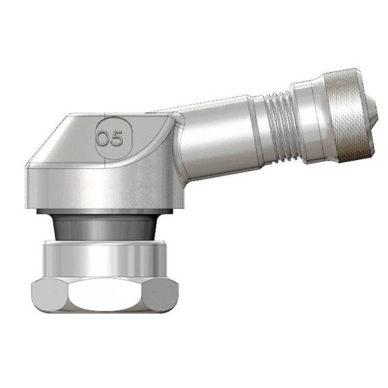 Paire de valves coudées tubeless argent - diamètre 11.3mm - Compatibles motos japonaises