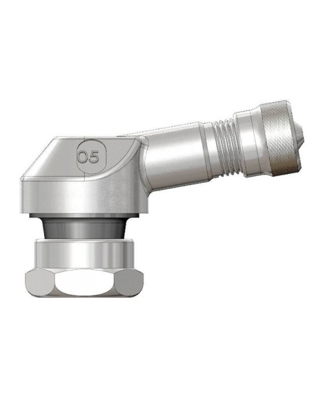 Paire de valves coudées tubeless argent - diamètre 11.3mm - Compatibles motos japonaises