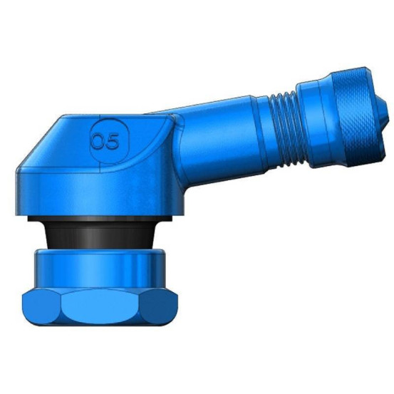 Paire de valves coudées tubeless bleues - diamètre 11.3mm - Compatibles moto japonaises