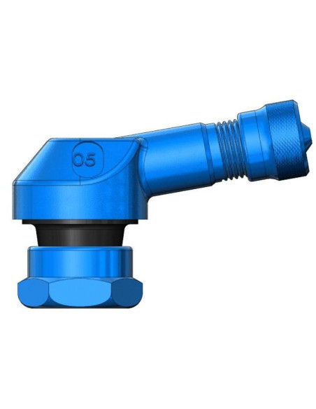 Paire de valves coudées tubeless bleues - diamètre 11.3mm - Compatibles moto japonaises