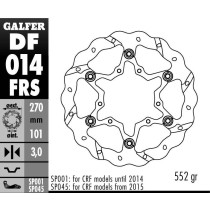 Disque de frein avant GALFER wave flottant oversize TSUNAMI 270mm - HONDA CR-CRF -2014