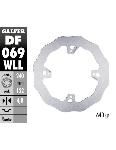 Disque de frein arrière fixe Wave GALFER- 240 mm- HONDA CR-CRF