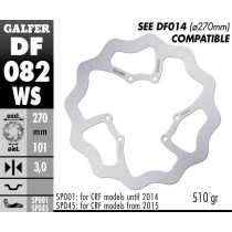 Disque de frein avant GALFER wave fixe oversize 270mm - HONDA CRF 2015-